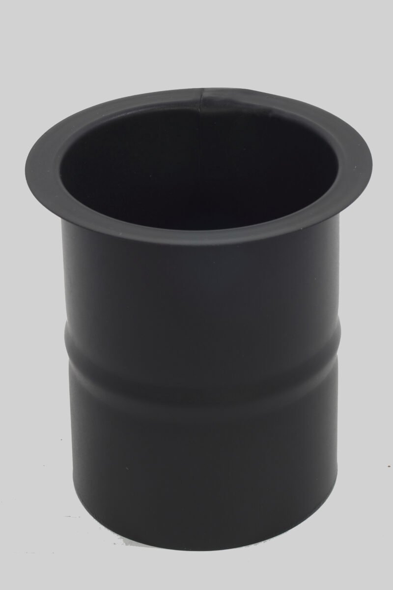 Egyszeres falhüvely, tömítéssel, füstcső pelletes fűtésrendszerekhez 1mm-es acélból, fekete színben - Image 3